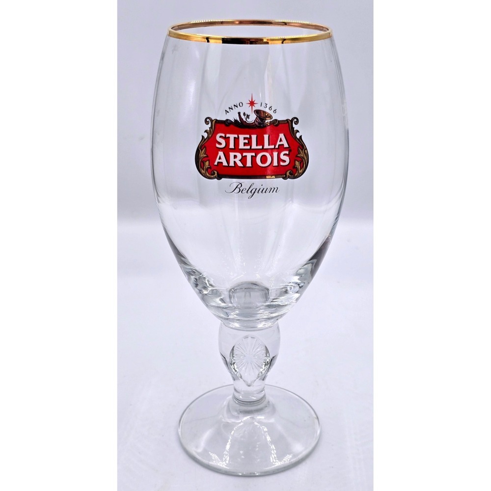 Stella‎ Artois Gold Rimmed Beer Chalice Glass 50cl Pasabahce 9 Inch Stemmed
